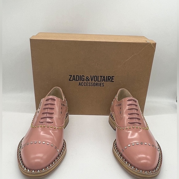Zadig & Voltaire Shoes - NWB Zadig & Voltaire Youths Cloud Pink Derby Shoes Size 8